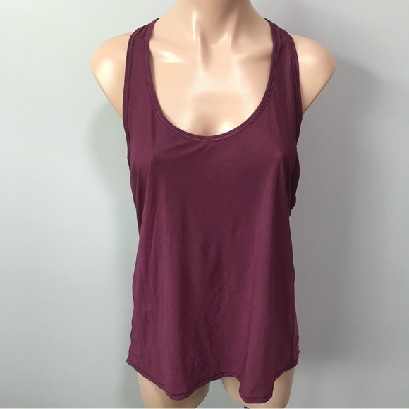 Lululemon Tranquil Tank Top Red Grape Purple Mesh Open Back Sheen - Picture 3 of 7